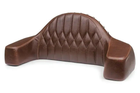 Brown leather vintage passenger backrest for Indian Chieftain and Roadmaster bikes