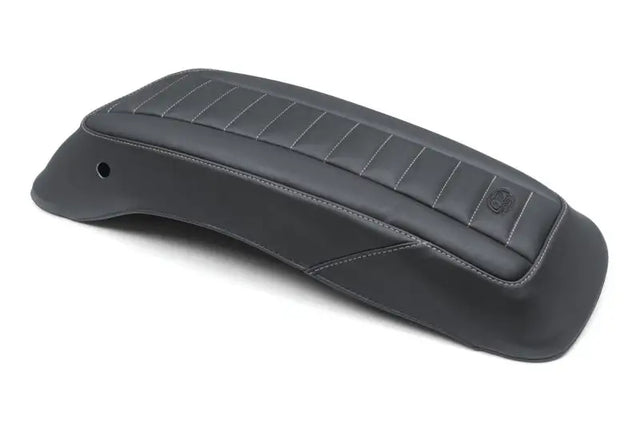 Mustang 14-23 HD FL Touring Saddlebag Lid Covers (Pair) Deluxe - Black w/ Grey Stitching - Mustang Motorcycle