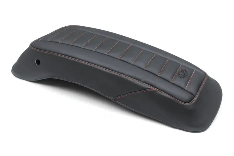 Mustang 14-23 HD FL Touring Saddlebag Lid Covers (Pair) Deluxe - Black w/ Red Stitching - Mustang Motorcycle