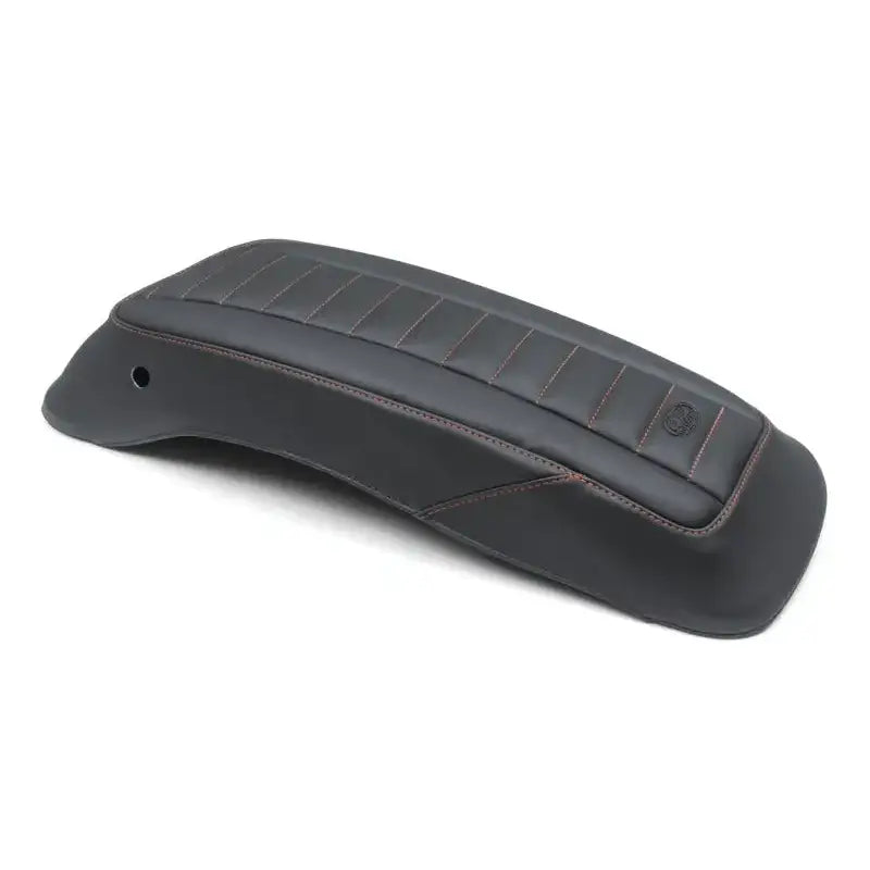 Mustang 14-23 HD FL Touring Saddlebag Lid Covers (Pair) Deluxe - Black w/ Red Stitching - Mustang Motorcycle