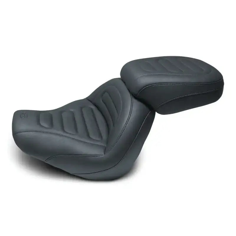 Mustang 18-21 Harley Fat Bob Standard Touring Solo Seat Trapezoid- Black - 75887