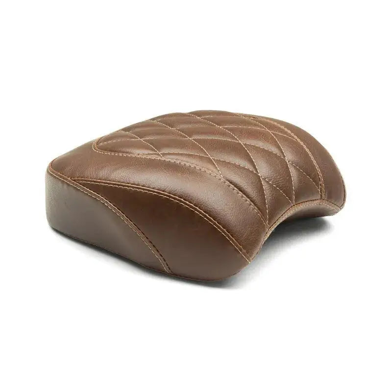 Brown quilted motorcycle seat for Harley Fat Bob and Fat Bobs Mustang 18-21
