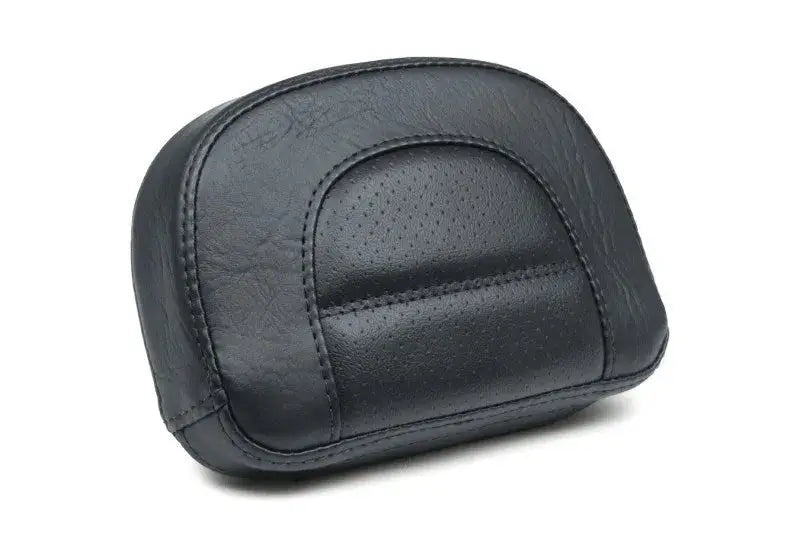 Black leather Harley Fat Boy sissy bar pad for motorcycle backrest upgrade