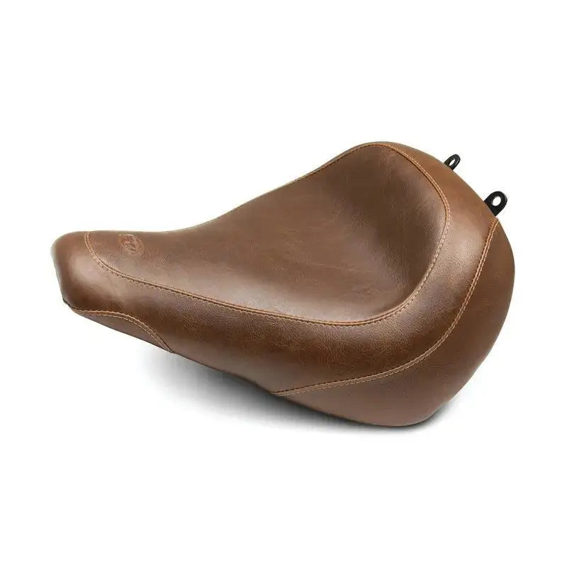 Brown leather motorcycle seat for Harley Fat Boy and Fat Harley models