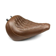 Brown quilted seat for Harley Fat Boy with diamond stitch look