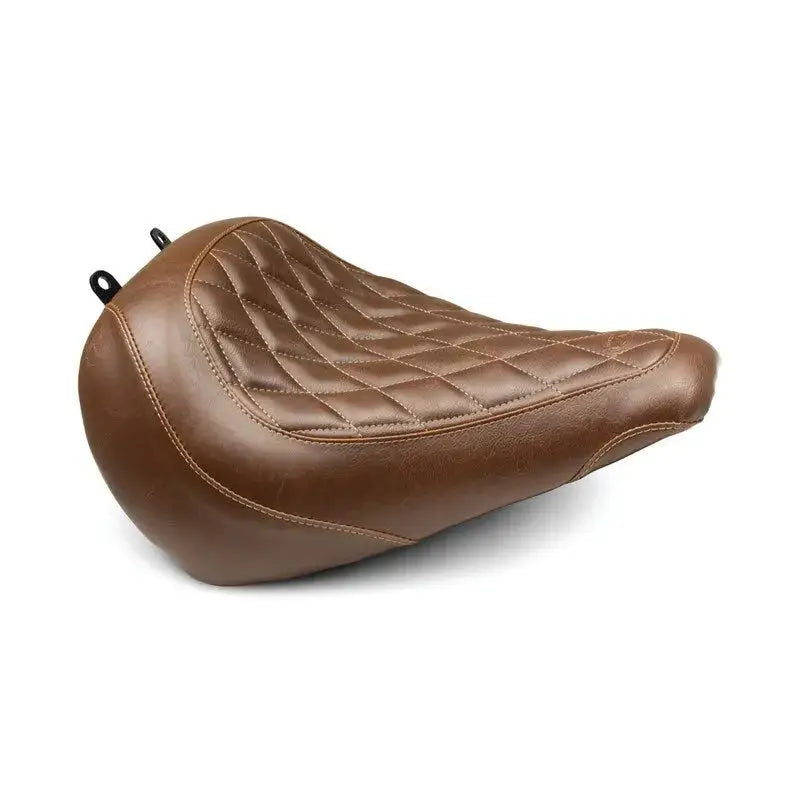 Brown quilted seat for Harley Fat Boy with diamond stitch look