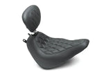 Mustang 18-21 Harley Heritage Classic, Deluxe Wide Tripper Solo Seat w/Driver Backrest - Black - 83007