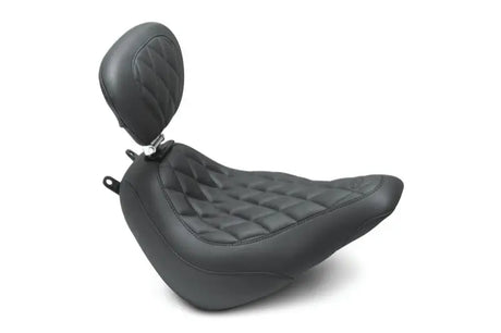 Mustang 18-21 Harley Heritage Classic, Deluxe Wide Tripper Solo Seat w/Driver Backrest - Black - 83007