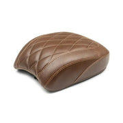 Brown leather wide tripper passenger seat with diamond stitching for Harley Low Rider