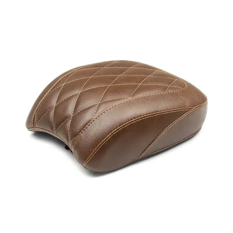 Brown leather wide tripper passenger seat with diamond stitching for Harley Low Rider