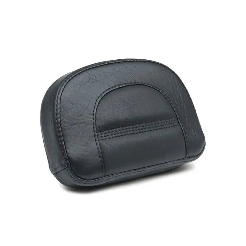Black leather sissy bar pad for Softail Slim Harley motorcycle backrest upgrade