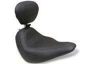 Black Harley Softail Slim seat with backrest for Softail Slim and Harley Softail models