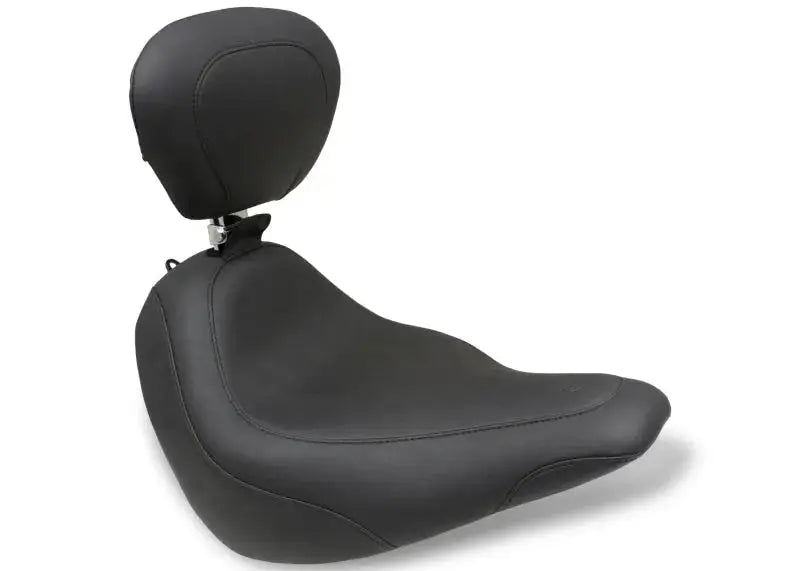 Black Harley Softail Slim seat with backrest for Softail Slim and Harley Softail models