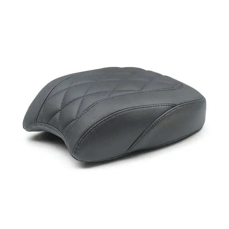 Quilted black Harley Street Bob wide tripper passenger seat with diamond stitch design