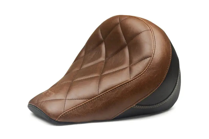 Mustang 18-21 Indian Scout Bobber Standard Touring Solo Seat Diamond Stitch - Brown - 76843