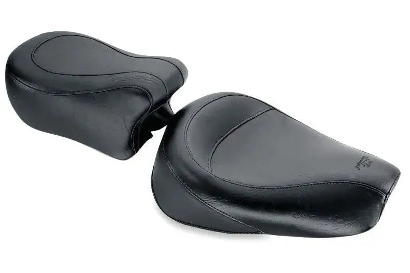 Black leather Harley Sportster solo seat for standard touring solo bikes