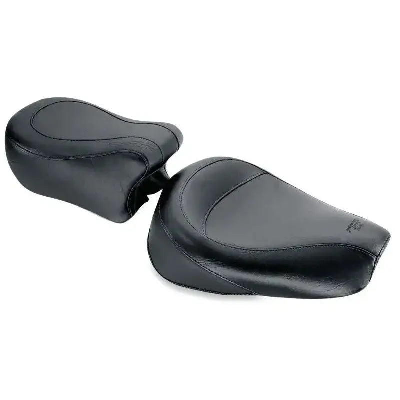 Black leather Harley Sportster solo seat for standard touring solo bikes