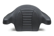 Mustang 93-13 HD FL Touring Extended Arm Wrap-Around Backrest Deluxe - Black w/Blue Stitching - Mustang Motorcycle