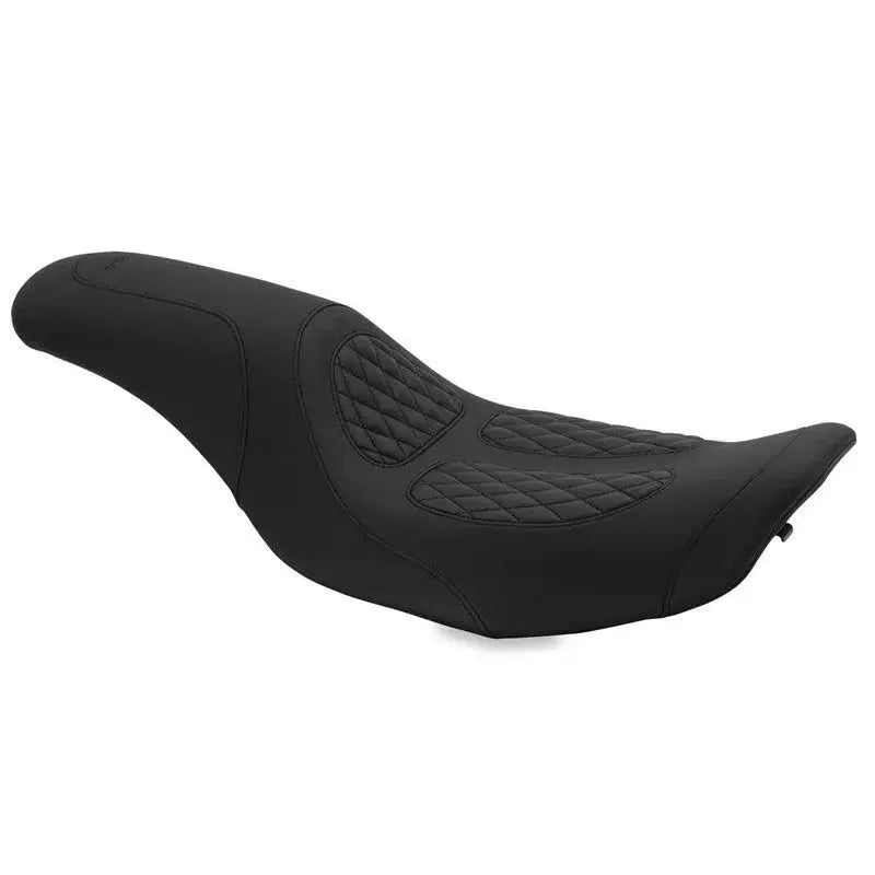 Mustang 97-07 Harley Rd King,06-07 Str Glide,00-01 Screamin Eagle 1PC Seat w/Diamond Stitch - Black - Seats