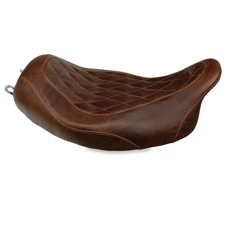 Mustang 97-07 Harley Rd King,06-07 Str Glide,00-05 Eagle Tripper Solo Seat - Brown - Seats