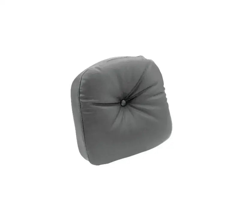 Gray button-tufted cushion for Mustang Harley sissy bar pad or bar pad upgrade