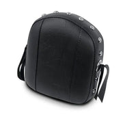 Black studded sissy bar pad in low medallion style for Harley Sissy Bar