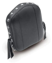 Black studded sissy bar pad for Honda, Suzuki, Yamaha, Kawasaki motorcycles