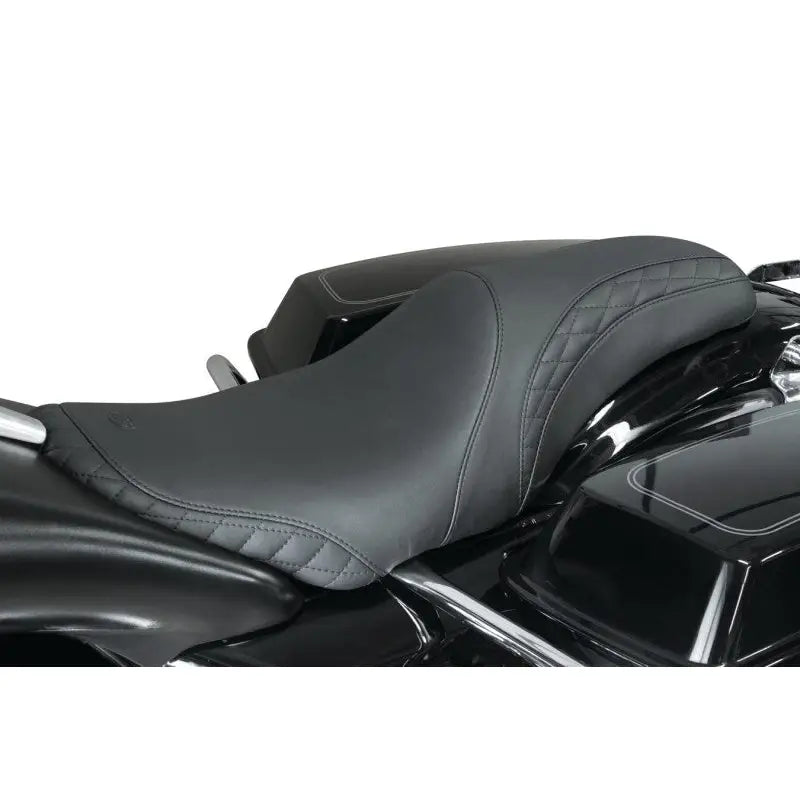 Mustang Motorcycle 75269 Mustang 08-21 Harley Electra Glide,Rd Glide,Rd King Tripper Fastback 1PC Seat w/Diam Stitch - Black