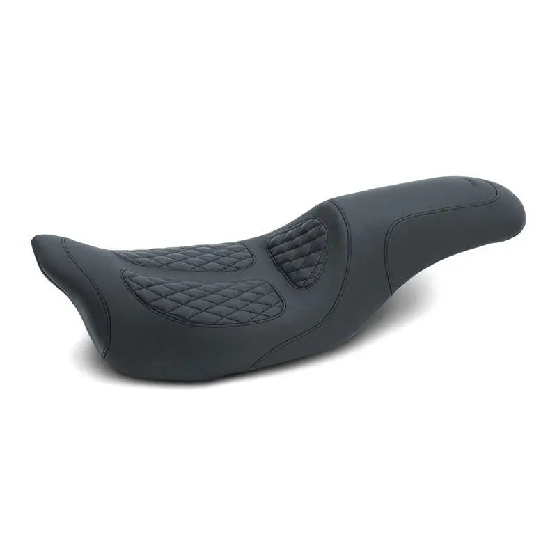 Mustang Motorcycle 76981 Mustang 08-21 Harley Electra Glide, Rd Glide, Rd King, Str Glide 1PC Seat w/Diamond Stitch - Black