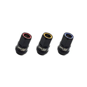 Muteki HR38 Open End Lug Nuts 12x1.25 Black Chrome / Blue Ring - Truck & Automotive