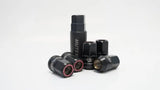Muteki HR38 Open End Lug Nuts 12x1.50 Black Chrome / Red Ring - Truck & Automotive