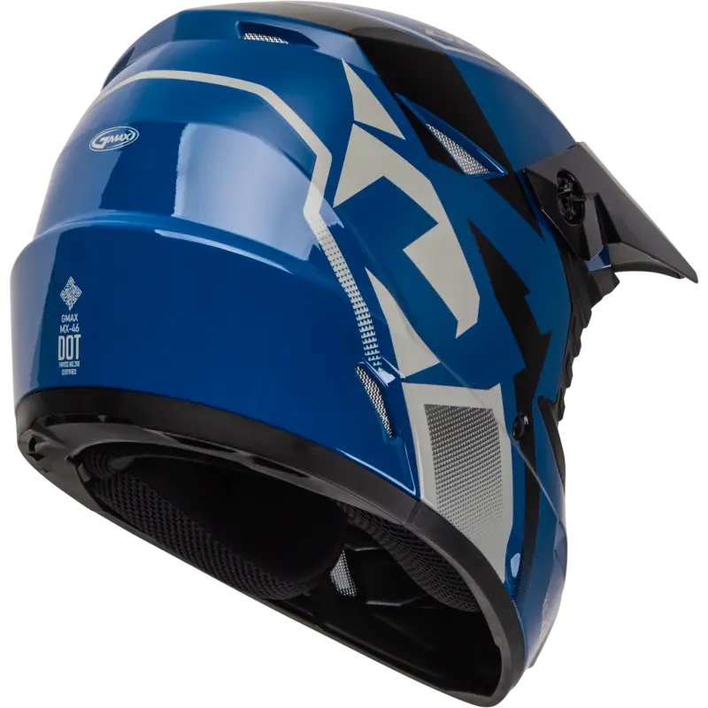 GMAX Mx 46 Compound Helmet Blue/Black/Grey 2x for Powersports