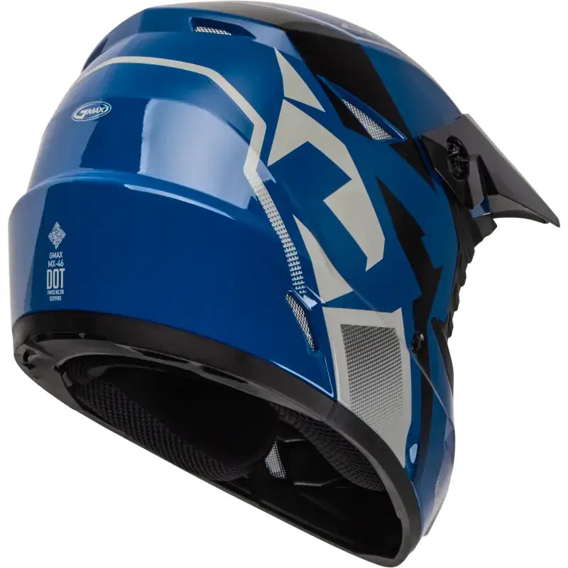 GMAX Mx 46 Compound Helmet Blue/Black/Grey Md for Powersports