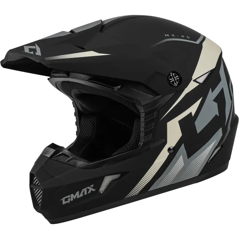 GMAX Mx 46 Compound Helmet Matte Black/Grey/White Lg