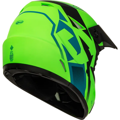 Mx 46 Compound Helmet Matte Hi Vis Green/Blk/Blue Sm 