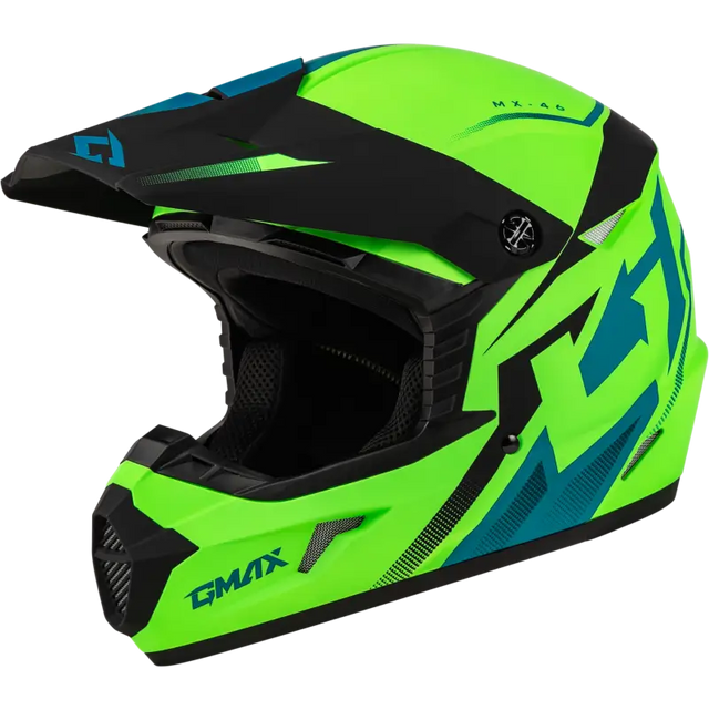 GMAX Mx 46 Compound Helmet Matte Hi Vis Green/Blk/Blue Sm