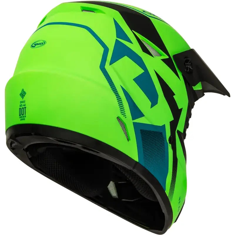 GMAX Mx 46 Compound Helmet Matte Hi Vis Green/Blk/Blue Xl for Powersports