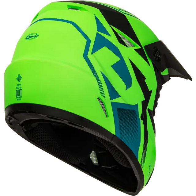 GMAX Mx 46 Compound Helmet Matte Hi Vis Green/Blk/Blue Xs for Powersports