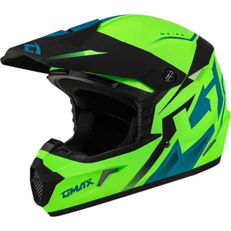 Mx 46 Compound Helmet Matte Hi Vis Green/Blk/Blue Ym 