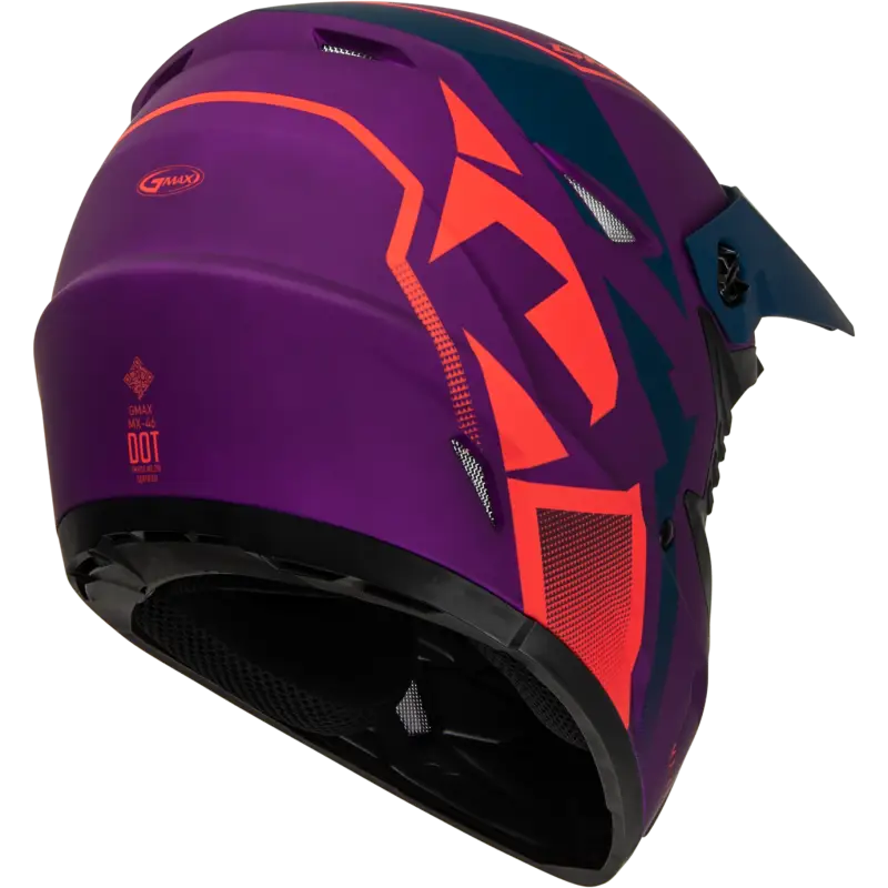 GMAX Mx 46 Compound Helmet Matte Purple/Coral/Blue Yl for Powersports