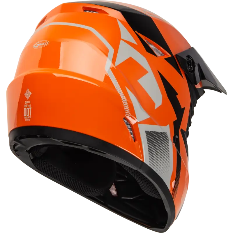 GMAX Mx 46 Compound Helmet Orange/Black/Grey Lg for Powersports