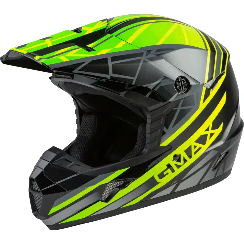 GMAX Mx 46 Off Road Mega Helmet Black/Hi Vis/Grey Sm