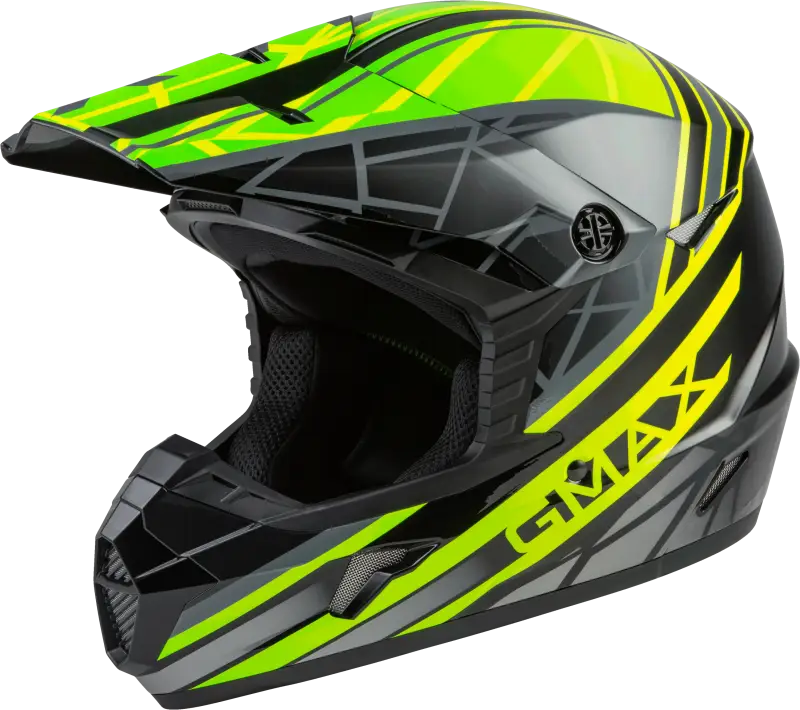 GMAX Mx 46 Off Road Mega Helmet Black/Hi Vis/Grey Sm