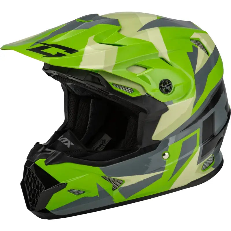 Mx 96s Splinter Helmet Green/Grey/Black Lg