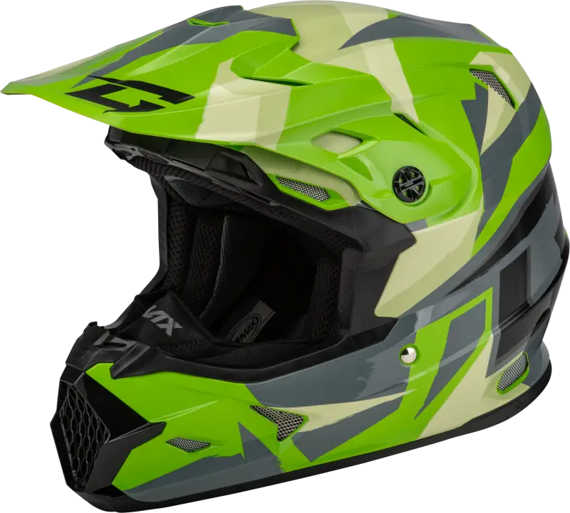Mx 96s Splinter Helmet Green/Grey/Black Md