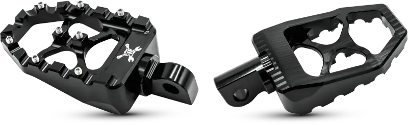 Black motorcycle foot pegs from Evollution Pegs Dyna & XL for Dyna and Xl bikes