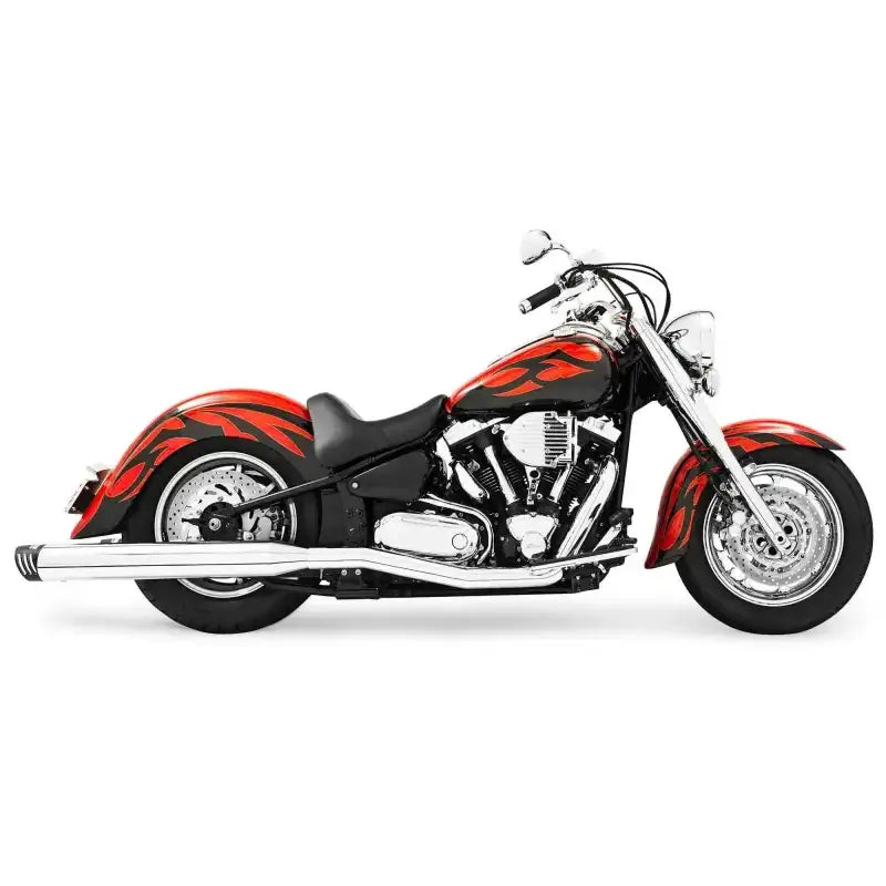 MY00104 Duals W/4" Muffler Chrome/Black Roadstar 1600 170