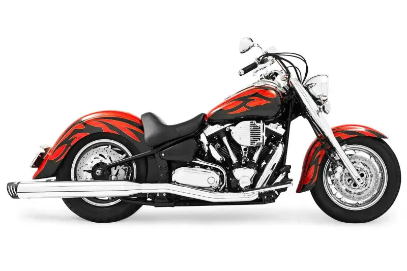 MY00104 Duals W/4" Muffler Chrome/Black Roadstar 1600 170