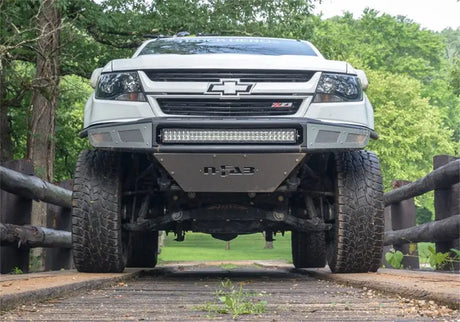 N-Fab M-RDS Front Bumper 15-17 Chevy Colorado - Tex. Black w/Silver Skid Plate - Truck & Automotive