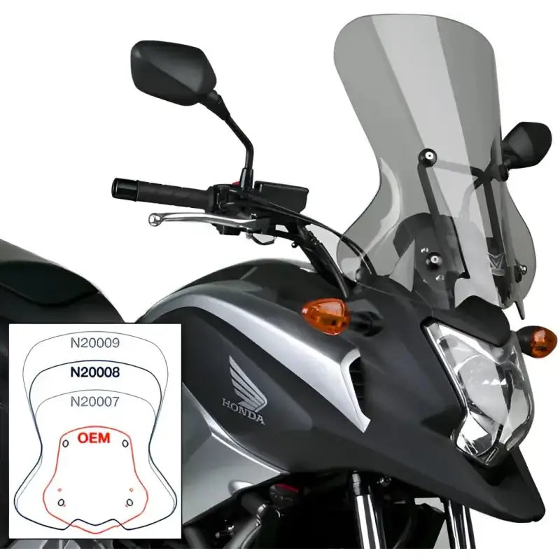 Gray tinted N20008 Vstream Sport Tour Screen with mounting hardware for sport tour bikes